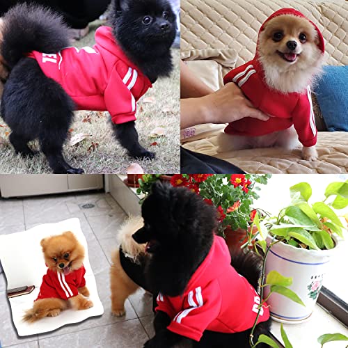 QiCheng&LYS Sueter Mascota, Jersey Perro Mediano,Sudadera Perro Ropa ParaCachorros, Sudadera para Chihuahua Cómodo Y Cálido (Rojo, Medium)