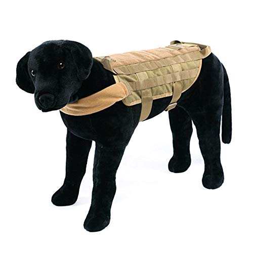 Qidongshimaohuacegongqiyouxiangongsi Mascotas Táctico del Chaleco del Perro Ropa for Perros de Caza Chaqueta Universal Caminar Senderismo Formación Chaleco arnés del Perro (Color : Beige, Size : M)