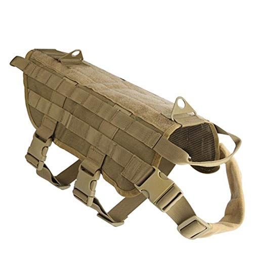 Qidongshimaohuacegongqiyouxiangongsi Mascotas Táctico del Chaleco del Perro Ropa for Perros de Caza Chaqueta Universal Caminar Senderismo Formación Chaleco arnés del Perro (Color : Beige, Size : M)