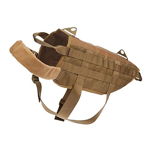 Qidongshimaohuacegongqiyouxiangongsi Mascotas Táctico del Chaleco del Perro Ropa for Perros de Caza Chaqueta Universal Caminar Senderismo Formación Chaleco arnés del Perro (Color : Beige, Size : M)