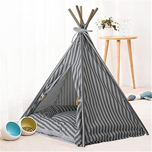 QinWenYan Tienda de Mascotas Perro Gato Tienda Tepee Perro Perro Mascota Cueva para la Tienda portátil de Lona Interior para el Perro Gato para Mascota (Color : Black, Size : 60x50x50cm)