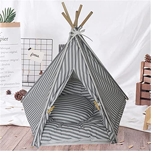 QinWenYan Tienda de Mascotas Perro Gato Tienda Tepee Perro Perro Mascota Cueva para la Tienda portátil de Lona Interior para el Perro Gato para Mascota (Color : Black, Size : 60x50x50cm)