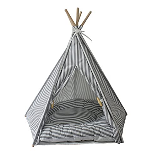 QinWenYan Tienda de Mascotas Perro Gato Tienda Tepee Perro Perro Mascota Cueva para la Tienda portátil de Lona Interior para el Perro Gato para Mascota (Color : Black, Size : 60x50x50cm)