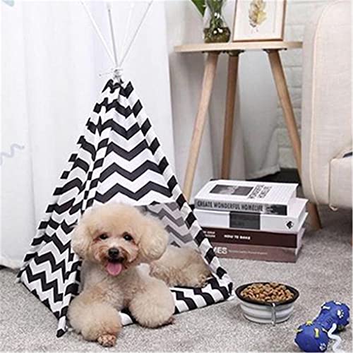 QinWenYan Tienda de Mascotas Pet Teepee Pet Pet TENTE Portal Portal CASA DE Petras LÁFICA DE Petras para Petras DE Pet Pet OUTTRANTE Cama Cove para Mascota (Color : Black, Size : 60x60x70cm)