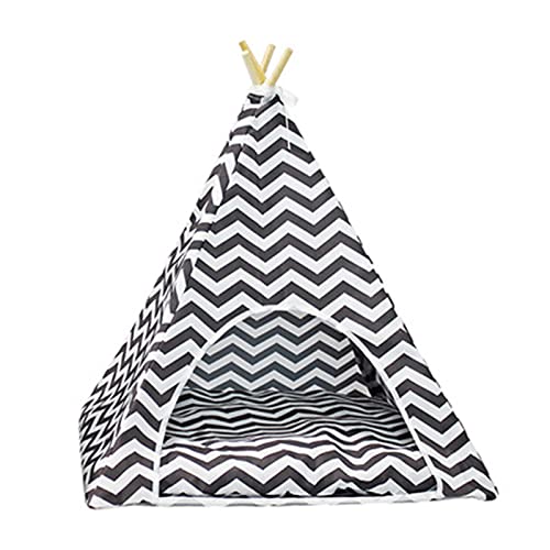 QinWenYan Tienda de Mascotas Pet Teepee Pet Pet TENTE Portal Portal CASA DE Petras LÁFICA DE Petras para Petras DE Pet Pet OUTTRANTE Cama Cove para Mascota (Color : Black, Size : 60x60x70cm)