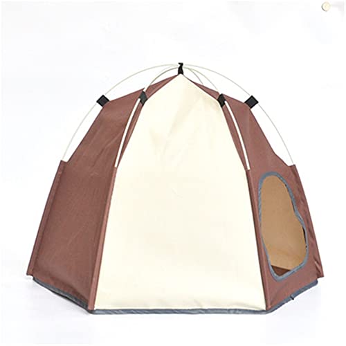 QinWenYan Tienda de Mascotas Pey Playpen Lightweight Pet & Dog House Interior al Aire Libre Portátil Portátil Playpen para su Amigo Peludo para Mascota (Color : Marrón, Size : 45x60cm)