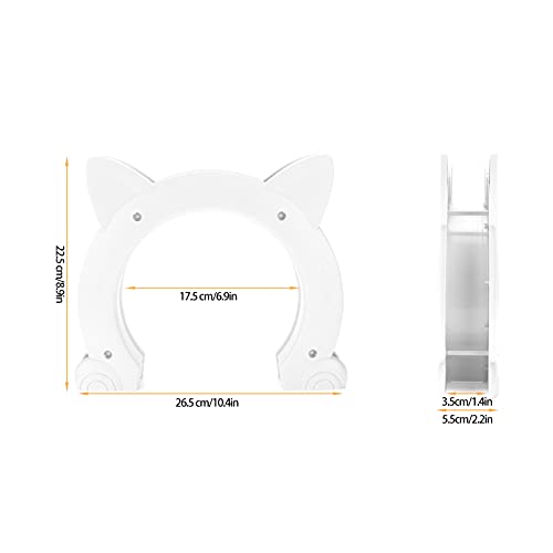 QITERSTAR Puerta para Gatos, Puerta de Paso para Gatos Material ABS para Estudio para el Hogar de por Vida para el Hotel(Blanco)