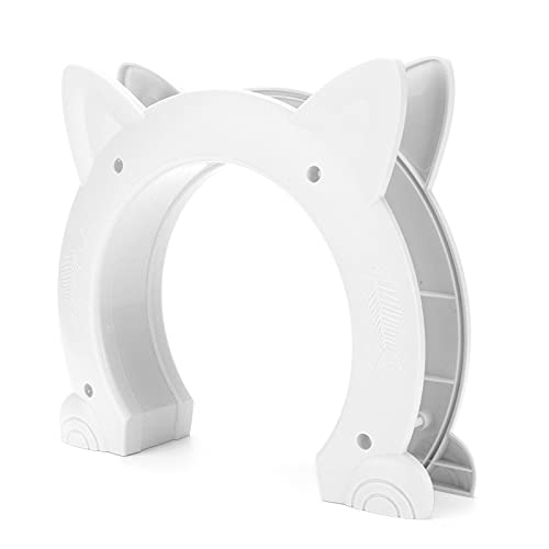 QITERSTAR Puerta para Gatos, Puerta de Paso para Gatos Material ABS para Estudio para el Hogar de por Vida para el Hotel(Blanco)