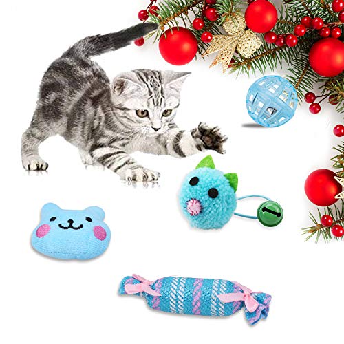 QKURT 6pcs / Pack Calcetines navideños para Perros, Xmas Pet Chew Toy Set para Gatos Perros pequeños Cachorros, Calcetines navideños interactivos para Mascotas