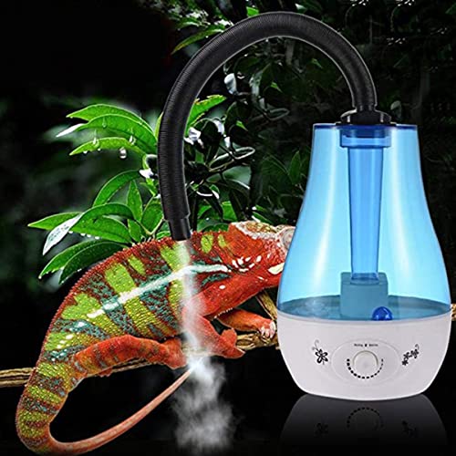 QNMM Humidificador de Reptiles 3L / 4L Tanque de Agua Lagartos Camaleones Serpientes Terrario Vaporizador Fabricante de Niebla Ultra Silencioso con Manguera Flexible