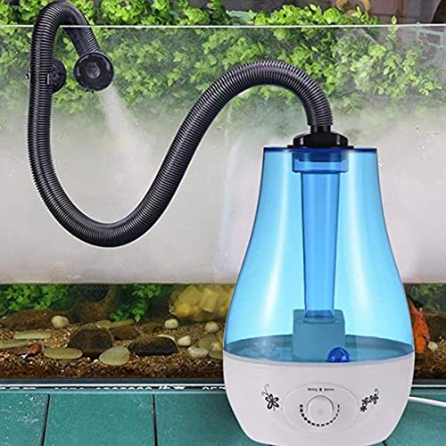 QNMM Humidificador de Reptiles 3L / 4L Tanque de Agua Lagartos Camaleones Serpientes Terrario Vaporizador Fabricante de Niebla Ultra Silencioso con Manguera Flexible