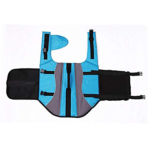 QNMM Mascota Vida Chaqueta Perro Traje de baño Seguridad Ropa Perro Vida Ajustable Chaqueta Mascota Seguridad Flotador Chaleco natación Barco Playa Juego Chaleco Salvavidas,Blue,XL