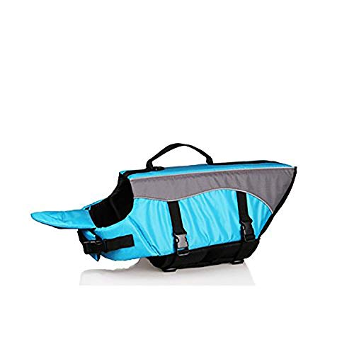 QNMM Mascota Vida Chaqueta Perro Traje de baño Seguridad Ropa Perro Vida Ajustable Chaqueta Mascota Seguridad Flotador Chaleco natación Barco Playa Juego Chaleco Salvavidas,Blue,XL