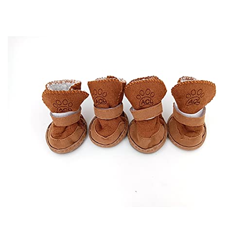 QOXEFPJZ Zapatos para Perros S- XXL Zapatos de Invierno cálidos for Perros 4pcs / Set Botas de Perro Lindas de la Nieve Caminando de algodón de algodón Zapatillas de Deporte Suministros for Mascotas