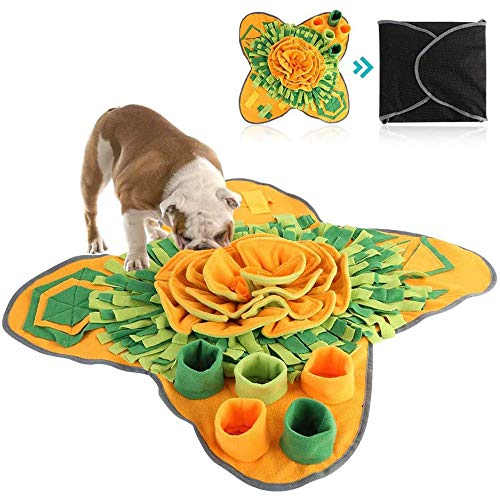 QYYL Alfombra de Actividades, Snuffle Mat para Perros Estera de alimentación, Mascotas Entrenamiento Intelectual olfato Ejercicios Juguetes, para liberar estrés, Fuerte y Duradero, Lavable