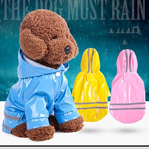 Raincoat 1PC pequeña Mascota Sudaderas con Capucha Capa de Lluvia Impermeable Reflectante Chaquetas de la PU for Mascotas Perrito Impermeables Ropa S-XL (Color : Black, Size : L)