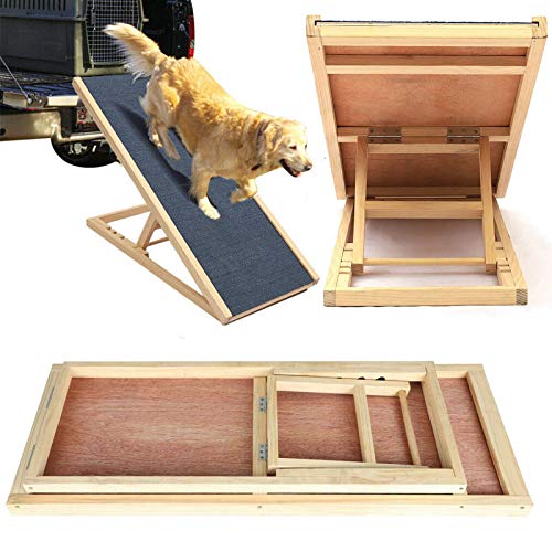 Rampa para perros y gatos, escalera para perros para cama o sofá, plegable, de madera Petwalk, rampa para perros con tela antideslizante, 70 cm de largo