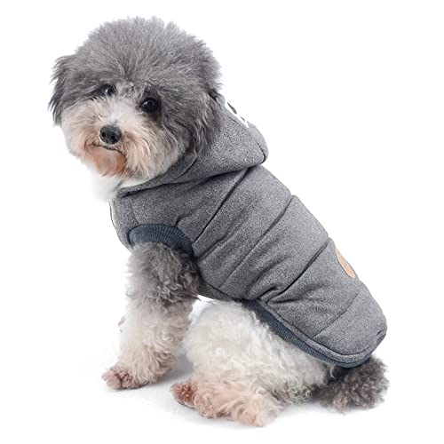 Ranphy Chaquetas de Forro Polar de algodón para Perros pequeños, con Capucha para Cachorro, Gato, Abrigo de Invierno de 2 Patas Trajes con Capucha, Chaleco Suave, Ropa para Chihuahua, caniche