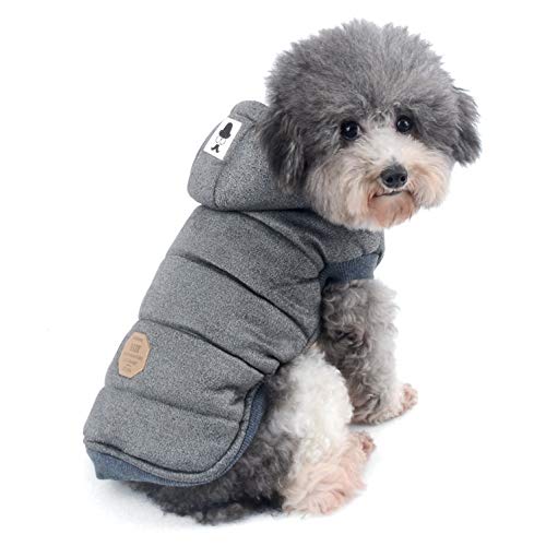 Ranphy Chaquetas de Forro Polar de algodón para Perros pequeños, con Capucha para Cachorro, Gato, Abrigo de Invierno de 2 Patas Trajes con Capucha, Chaleco Suave, Ropa para Chihuahua, caniche