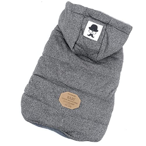 Ranphy Chaquetas de Forro Polar de algodón para Perros pequeños, con Capucha para Cachorro, Gato, Abrigo de Invierno de 2 Patas Trajes con Capucha, Chaleco Suave, Ropa para Chihuahua, caniche