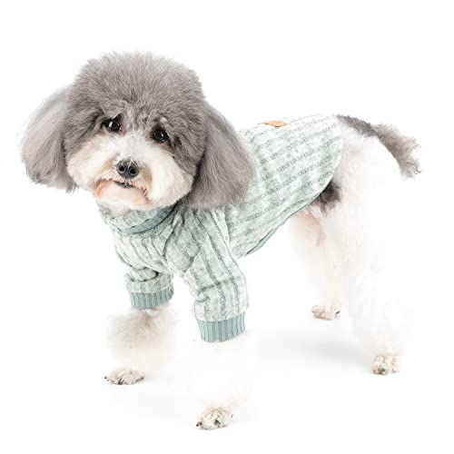 Ranphy Ropa de invierno para perros pequeños, suéter de lana para cachorros, cuello de tortuga, suéter de punto cálido, sudadera para perrito, abrigo suave para peluches, chihuahua, yorkshire caniche