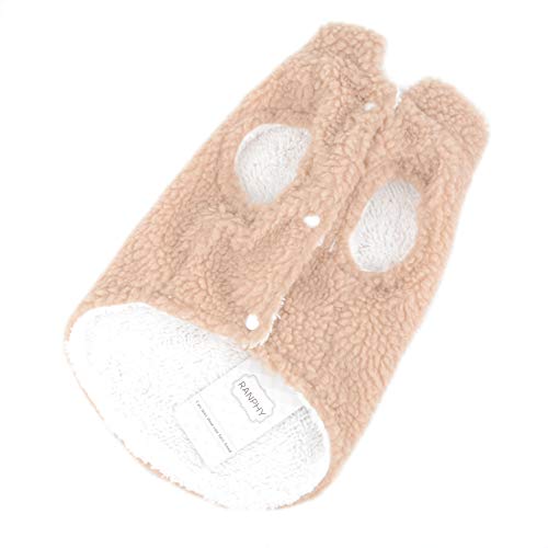 Ranphy Sherpa Fleece Ropa de Perro pequeño para niños niñas Invierno Cachorro Gato Abrigo Suave Chaleco Trajes cálido suéter Chihuahua Yorkshire Terrier Parka Ropa Linda Halloween Navidad Ropa