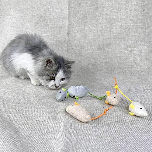 Ratones gato juguetes de peluche ratón para interior gatos gatito gatera ratas interactivas juguetes para entrenamiento de captura y juego resistente a las mordeduras