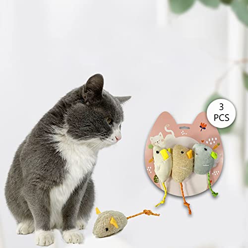 Ratones gato juguetes de peluche ratón para interior gatos gatito gatera ratas interactivas juguetes para entrenamiento de captura y juego resistente a las mordeduras