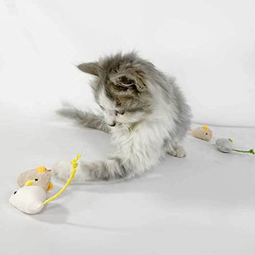 Ratones gato juguetes de peluche ratón para interior gatos gatito gatera ratas interactivas juguetes para entrenamiento de captura y juego resistente a las mordeduras