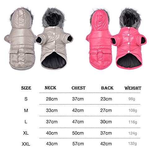 RC GearPro Chaqueta con Capucha para Mascotas Perro Abrigo de Invierno cálido a Prueba de Viento Mantenga Ropa Abrigada para Perros (L, Gris)