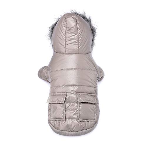 RC GearPro Chaqueta con Capucha para Mascotas Perro Abrigo de Invierno cálido a Prueba de Viento Mantenga Ropa Abrigada para Perros (L, Gris)