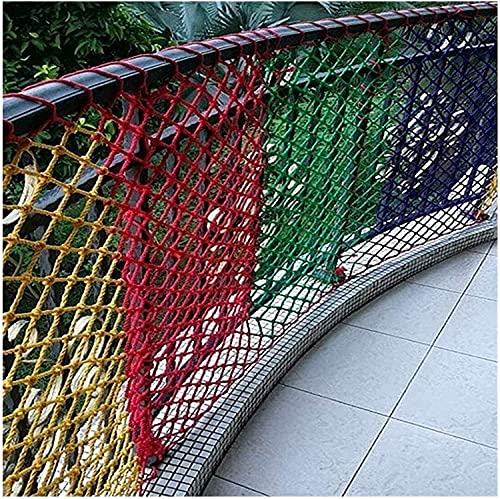 red balcon Outdoor Cargo Net Kids Swing Peach Cerca de Malla, Foto Decoración de la pared Ropa de cuerda, Stair Protective Net, Niño Escalada Net Nylon Color Net Playground ( tamaño : 3x7m(9x22ft) )