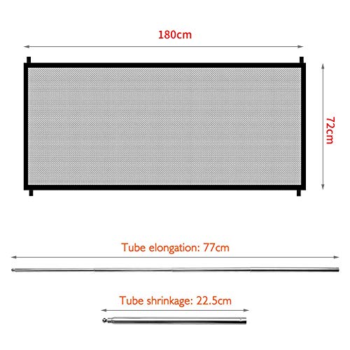 Red de protección de seguridad para puerta de mascotas, puerta de seguridad portátil plegable de malla para escaleras, juego de valla plegable para perros y gatos