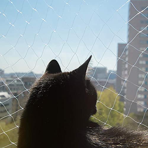 Red De Seguridad Para Gatos Red De Grilla De Protección Transparente Red Antiescape Valla De Seguridad Para Balcón Ventana Y Terraza Se Puede Cortar(Size:3x6m/9.84ft x 19.68ft,Color:Diamante)