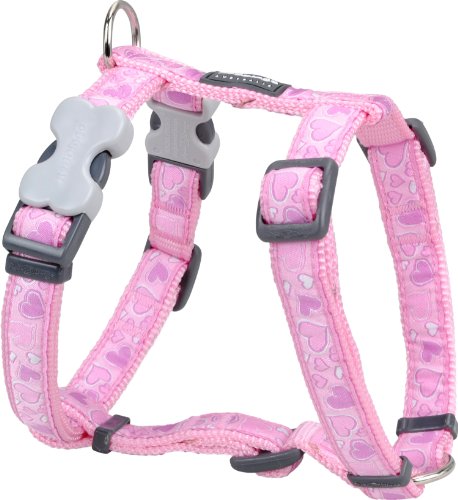 Red Dingo Desinger arnés del Perro, Breezy Amor Rosa (15 mm X Cuello: 30 – 48 cm/Cuerpo 36 – 54 cm) S