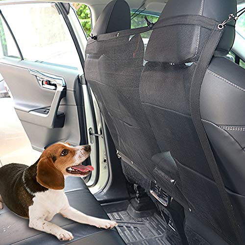 Red divisora de malla,Mascota Perro Red Rejilla Auto Asiento Trasero Cubierta Protectora De Coche Malla Red Barrera,cuerda de ajuste y gancho, apta para camionetas SUV y coche pequeño