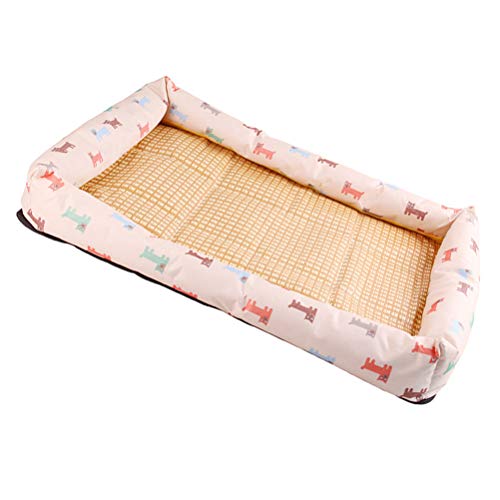 Refrigeración para Perros Alfombrilla de refrigeración para mascotas, cojín para asiento de verano con hierba de ratán, cojín de refrigeración para verano, cómoda almohadilla para dormir para perros