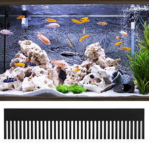 Regalo de verano 8.9x2x1.6in negro previene el organismo del acuario peine del tanque de peces, peine de desbordamiento del tanque de peces, peine de rebosadero de acrílico para evitar el desbordamien