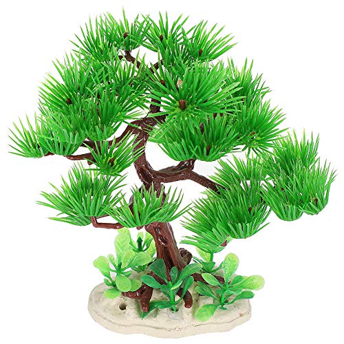 Regalo de Verano Pino Artificial de plástico para Acuario, Adorno Vegetal para Acuario, árbol para Acuario(Jungle Nao Pine)