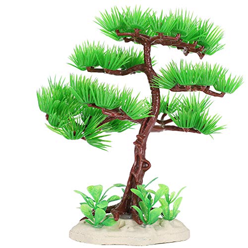 Regalo de Verano Pino Artificial de plástico para Acuario, Adorno Vegetal para Acuario, árbol para Acuario(Jungle Nao Pine)