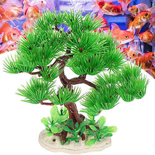 Regalo de Verano Pino Artificial de plástico para Acuario, Adorno Vegetal para Acuario, árbol para Acuario(Jungle Nao Pine)