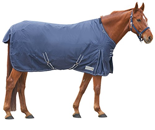 Reitsport Amesbichler Waldhausen - Manta de invierno para caballos, con forro polar interior, transpirable, correas cruzadas y cordones para las piernas, 155 cm