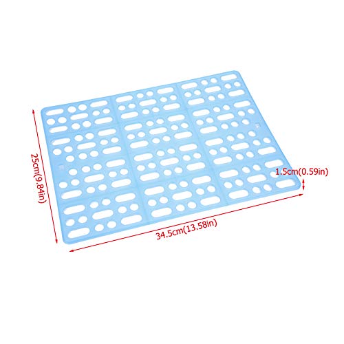 Rejilla de Estera para Conejos de plástico Fácil de Limpiar Almohadilla para pies Aislamiento de heces para Conejos Conejillo de Indias Hamster Rats y Otros roedores(Azul)
