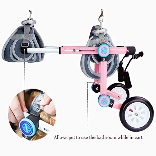 Remolque De Bicicleta Para Perros, Silla De Ruedas De Pierna Trasera Para Mascotas, Carro De Caminante De Perro Ajustable, Con Discapacitados Pierna Trasera Gato / Perro Mascota Silla De Ruedas,S