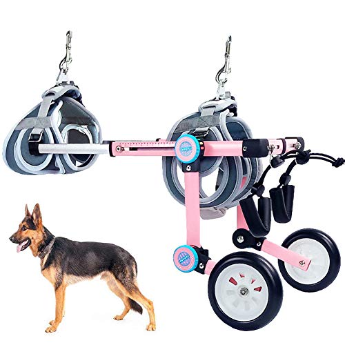 Remolque De Bicicleta Para Perros, Silla De Ruedas De Pierna Trasera Para Mascotas, Carro De Caminante De Perro Ajustable, Con Discapacitados Pierna Trasera Gato / Perro Mascota Silla De Ruedas,S