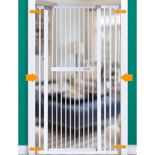 Retractable Stair Gate -Stair Gates for Dogs Extra Tall Dog Gate 76-82cm Wide 151cm Extra Tall | Unique 90° Two Way Open/Stay Door Auto Close Function (Suitable for 182)