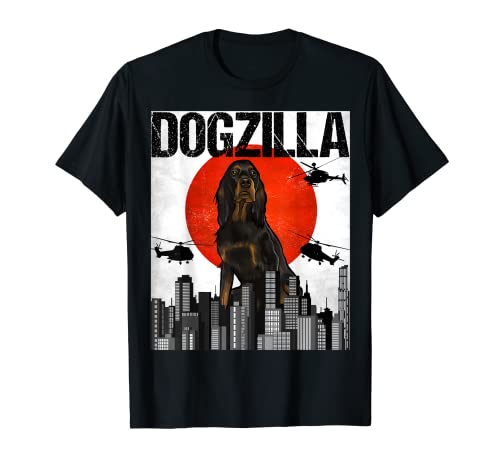 Retro Perrozilla Dogzilla Japonés Gordon Setter Camiseta