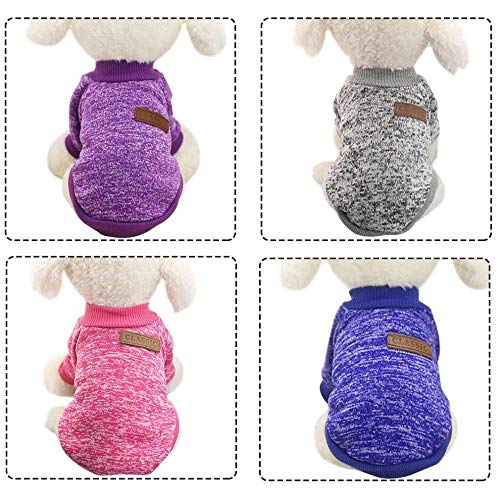 RFDFG Invierno Caliente Algodón Mascota Perro Sudaderas Sudadera Mascota Abrigo Chaqueta Ropa roupas para Cachorro Para Perros Pequeños XS-XXL 9 Colores,Púrpura,S