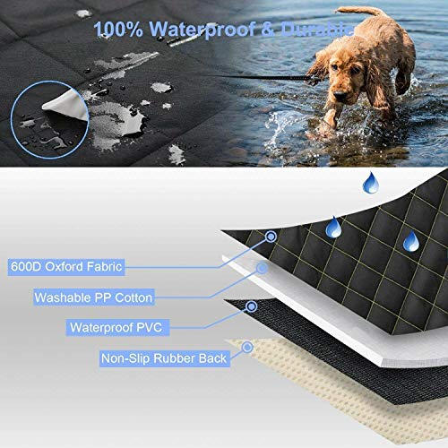 Riloer Forro de Carga para Perros SUV, Funda Protectora Impermeable para Mascotas Funda para Asiento de Perro SUV con Protector de Solapa de Parachoques, Universal