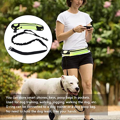 Riñonera Correa para perro, Cintura Correa para perro Cómodo Durable Deportes Reflectante Ligero para pasear perro Pasto verde